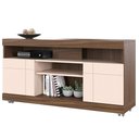 Ver imagem 1 de Rack Bancada para Tv até 55" 136cm Nogueira Real/off White