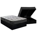 Ver imagem 1 de Conjunto Box Baú Queen: Colchão Espuma Paropas D45 Pasquale Wave Black + Base Crc Suede Black (