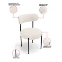 Ver imagem 5 de Mesa Jantar Vidro 160cm Kit 6 Cadeiras Base Aço Preto Boucle Ted H02 - D'Rossi