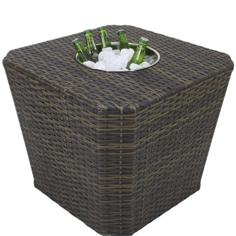 Mesa Grécia em Alumínio com Balde P- Bebidas Trama Original Pedra Ferro
