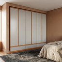 Ver imagem 1 de Guarda-Roupa Casal 100% MDF com 6 Portas e 9 Gavetas Casuá Cinamomo Off-White