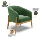 Ver imagem 6 de Kit 02 Poltronas Stella Suede Verde Base Madeira Castanho - D’Rossi