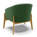 Ver imagem 5 de Kit 02 Poltronas Stella Suede Verde Base Madeira Castanho - D’Rossi