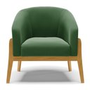 Ver imagem 3 de Kit 02 Poltronas Stella Suede Verde Base Madeira Castanho - D’Rossi