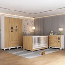 Ver imagem 2 de Quarto de Bebê Completo Berço Americano 3 em 1 Colchão Suspiro Multimóveis Mp4632 Branco/