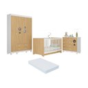 Ver imagem 1 de Quarto de Bebê Completo Berço Americano 3 em 1 Colchão Suspiro Multimóveis Mp4632 Branco/