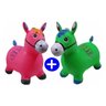 KIT 2 Cavalinho Musical Infantil com Led Rosa e Verde - 1