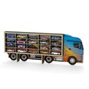 Ver imagem 1 de Expositor Hot Whells Painel Parede Mesa Nicho Estante Carrinhos Quadro Caminhao MDF 20 Carros Organi