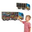 Ver imagem 3 de Expositor Hot Whells Painel Parede Mesa Nicho Estante Carrinhos Quadro Caminhao MDF 20 Carros Organi