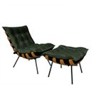 Ver imagem 1 de Poltrona Costela com Puff em Linho ou Veludo - Élpis Móveis - Veludo Verde