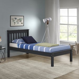 Cama Solteiro Inglesa em Madeira Maciça Mv Outlet Preto