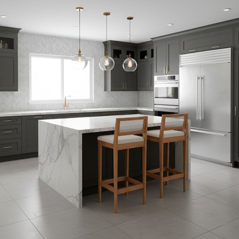 Kit 2 Banquetas Estofada em Linho Encosto Palhinha Bruna:mel com Linho Cru