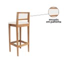 Ver mais imagens de Kit 2 Banquetas Estofada em Linho Encosto Palhinha Bruna:mel com Linho Cru