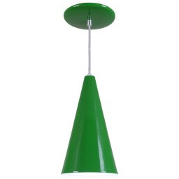 Pendente Cone Luminária Lustre Alumínio Verde - T&T Iluminação - 1