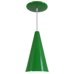 Pendente Cone Luminária Lustre Alumínio Verde - T&T Iluminação