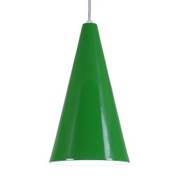 Pendente Cone Luminária Lustre Alumínio Verde - T&T Iluminação - 3