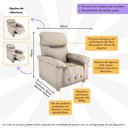 Ver imagem 3 de Poltrona Retrátil e Reclinável 83cm Tecido Suede Multimóveis Cr45262
