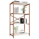 Ver imagem 1 de Estante Livreiro Steel 90cm Estilo Industrial com Pés em Aço Cobre/off White