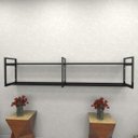 Ver imagem 1 de Estante estilo industrial sala aço cor preto 180x30x40cm modelo ind40