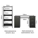 Ver imagem 4 de Escrivaninha Madesa Alaska + Estante Escada - Preto