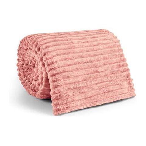 Cobertor Manta Casal Soft Canelada 2,20m x 1,80m Califórnia Cor Rose