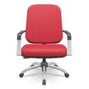 Ver imagem 2 de Kit Cadeira de Escritório Giratória e 2 Cadeiras Fixas Cromada Magno P03 Crepe Vermelho - Lyam