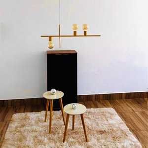 Pendente Lustre Haven 3 Lampadas para Sala Salao Cozinha e Comercio - Verniz Ouro