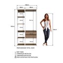 Ver imagem 4 de Kit Guarda Roupa Closet 02 Pecas 183x100cm Branco Montana Proddy