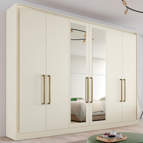 Guarda Roupa Argos 6 Portas Espelhado Mdf - Mademarcs