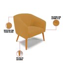 Ver imagem 3 de Poltrona Sala Decorativa Kit 2 Stella Pé Palito Castanho Veludo Mostarda D03 - D’Rossi