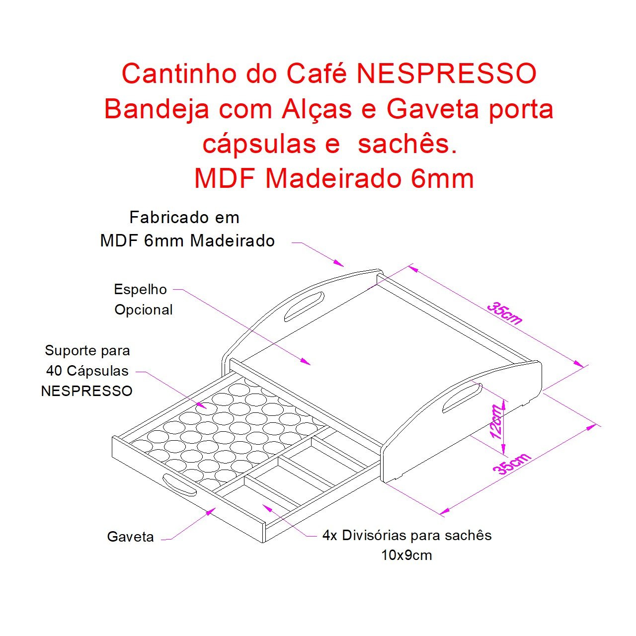 Bandeja Porta Cápsula Nespresso 56: Organização com Estilo