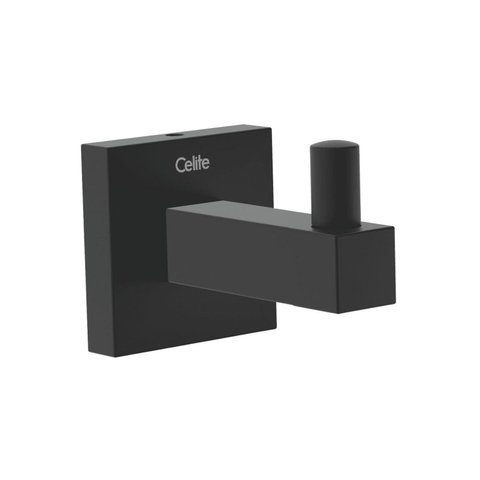Cabide para Banheiro New Elite Celite Preto Matte