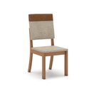 Ver imagem 3 de Mesa Jantar Vidro 120cm Kit 4 Cadeiras Base em Madeira Caramelo/Creme H02 - D'Rossi