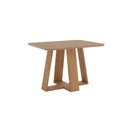 Ver imagem 1 de Mesa Jantar Vidro 120cm Kit 4 Cadeiras Base em Madeira Caramelo/Creme H02 - D'Rossi