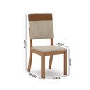 Ver imagem 7 de Mesa Jantar Vidro 120cm Kit 4 Cadeiras Base em Madeira Caramelo/Creme H02 - D'Rossi