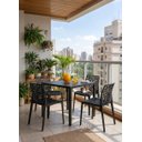 Ver imagem 2 de Mesa Quadrada 80x80 com 4 Cadeiras Gruvyer Preto em Polipropileno para Área Externa