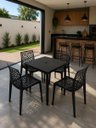 Ver imagem 1 de Mesa Quadrada 80x80 com 4 Cadeiras Gruvyer Preto em Polipropileno para Área Externa