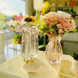 Vaso Decorativo de Vidro Tipo Murano Ametista Veneza 20cm - 3