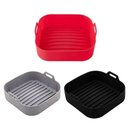Ver imagem 1 de Kit 3 Formas Cesto Quadrado de Silicone P Air Fryer 16,5x6cm