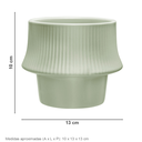Ver imagem 6 de Cachepô de Cerâmica Verde 10x13x13cm Vaso Plantas Jardim Sala Suculenta Flores