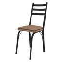Ver imagem 3 de Kit 4 Cadeiras de Cozinha Luisiana Estampado Rattan Bege Pés de Ferro Preto