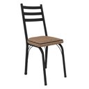 Ver imagem 4 de Kit 4 Cadeiras de Cozinha Luisiana Estampado Rattan Bege Pés de Ferro Preto