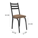 Ver imagem 2 de Kit 4 Cadeiras de Cozinha Luisiana Estampado Rattan Bege Pés de Ferro Preto