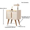 Mesa de Cabeceira Davi 1 Gaveta 1 Porta Pés Palito Off White - JM Casa dos Moveis - 3