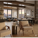 Ver imagem 1 de Kit com 2 Poltronas em Linho Bege com Pés em Madeira Maciça Sofisticada Mona Luxo para Sala de Estar
