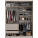 Ver imagem 3 de Closet Solteiro Guarda Roupa sem Porta 159cm 3 Gavetas Mdf Pisa R02 Bege - Lyam Decor