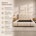 Ver imagem 6 de Conjunto Cama Queen Cabeceira Star Divani Bouclé Premiun Detalhes em Courino Luxouso Moderna Elegant
