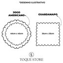 Ver imagem 2 de Jogo de Guardanapos Sousplat Americano 12 Peças Bordado Decorativo - Linha Poá Premium Cor Branco