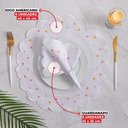 Ver imagem 3 de Jogo de Guardanapos Sousplat Americano 12 Peças Bordado Decorativo - Linha Poá Premium Cor Branco