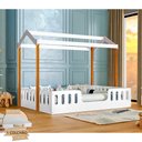 Ver imagem 1 de Cama com Colchão D28 Montessoriana Casal Infantil Ágatha Branco/amêndoa